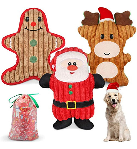 Dreamon Christmas Plush Interactive Dog Squeaky Toys Regalo 