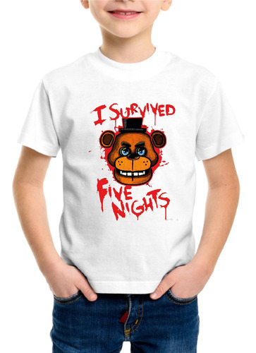 Polera Five Nights At Freddy Fnaf I Survived Niños Adulto Bl