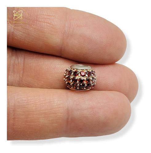 Imagen 4 de 6 de Dije Plata Dona Piedras Rojas Engarzadas
