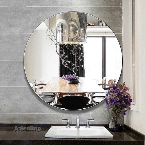 Imagen 8 de 10 de Lampara Luz Led Pared Espejo 4 Mm Baño 60 Cm Redondo Moderno