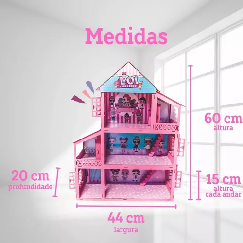 Casa De Boneca Barbie Completa Adesivada Mdf Móveis E Parque