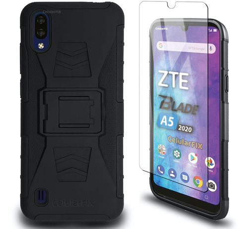 Funda Protector Zte Blade A5 2020 Uso Rudo Clip P/cinturón