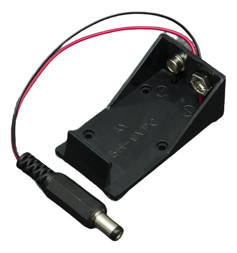 Porta Batería Cuadrada De 9v Con Conector Jack 2.1mm