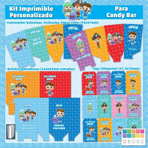 Paco Marinero Baila Kit Imprimible Personalizado Candy Bar