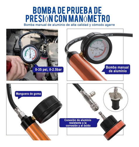 Kit De Fugas Y Purga Del Sistema De Enfriamiento 19 Piezas