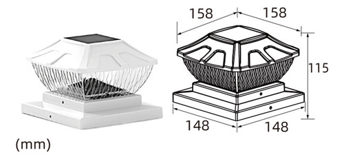 Lámpara Solar Para Patio, Jardín, Valla, Puerta, Poste De 6