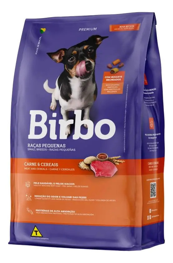 Ração Caes Birbo Raças Pequenas Carne E Cereais 10,1kg
