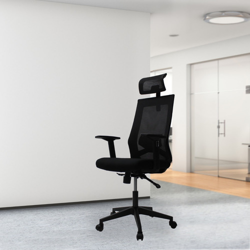 Silla Ejecutiva Mundo In Carrara 241a Malla Mesh Cabecera Color Negro
