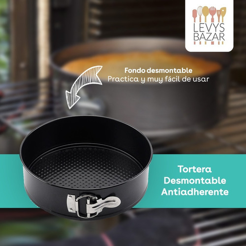 Imagen 2 de 10 de Molde Tortera Asadera Desmontable Antiadherente 24cm Horno