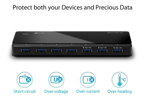 Hub 7 Puertos Usb 3.0 5 Gbps Tplink Uh720 2 Puertos Carga