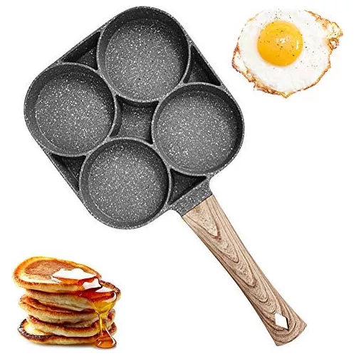 Sartén Multiusos 4 Divisiones P/huevos Hamburguesas Hot Cake Color Gris