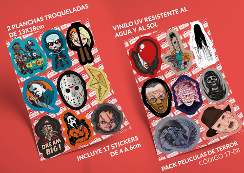 Pack Stickers Horror Movies Terror Calcos Apum Freddy Jason