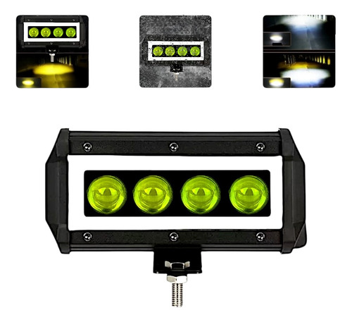Farol De Milha Spot Led Quadrado 40w Luz Amarela E Branca