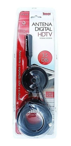 Imagen 5 de 7 de Antena Tda Hdtv Interior Exterior 3.5dbi Cable 4.3 Mts
