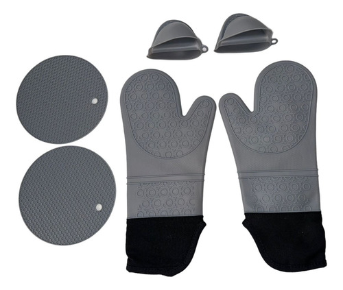 Guantes De Silicona P/horno, Antideslizantes, Con Forro 6pz