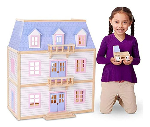 Melissa & Doug Moderna Casa De Muñecas De Madera De Varios 