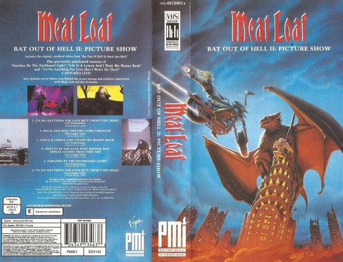 Meat Loaf Vhs Bat Out Of Hell Ii Picture Show Vhs Nuevo