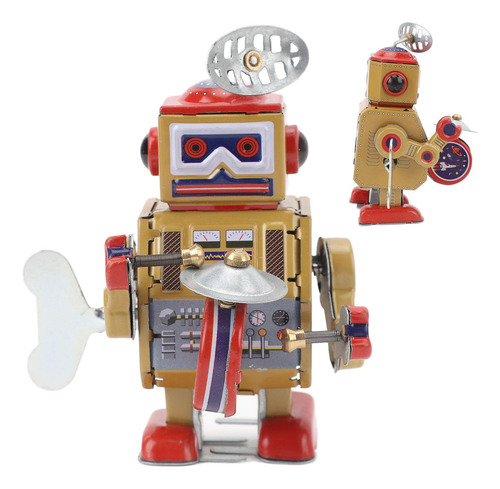 Juguete Robot De Cuerda Retro Coleccionable De Hierro