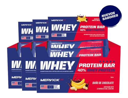 Whey Protein Bar Mervick X 36 Barras De Proteina Suero Promo