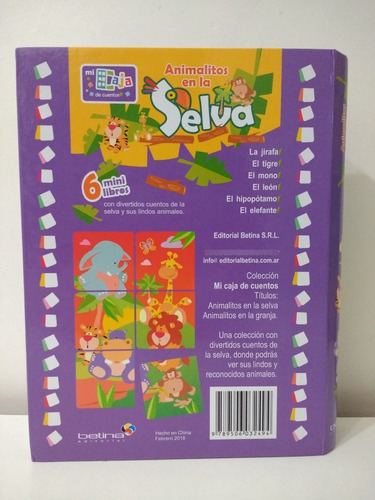 Imagen 6 de 7 de Lote 6 Mini Libros Infantiles - Animalitos En La Selva