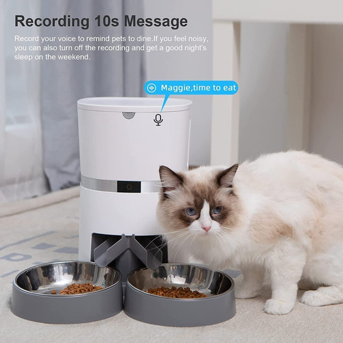 Imagen 5 de 7 de Alimentador Automático Inteligente Con Wifi Para Gatos Doble