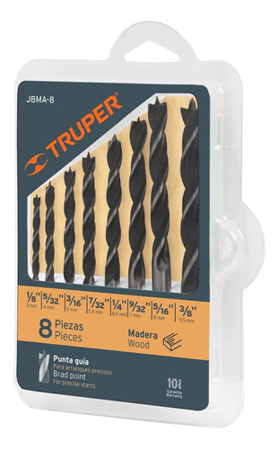 Juego De Brocas Para Madera 8 Piezas Truper