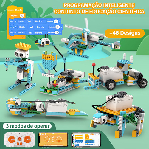 Camewin Blocos E Formas De Montar Robô De Programação Infantil Elétrico Cientistas 606 Peças
