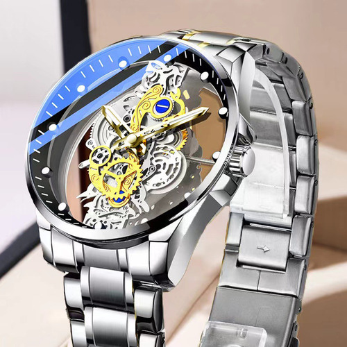 Gear Silver Steel Transparent - Nuevo Reloj Automático Hollo
