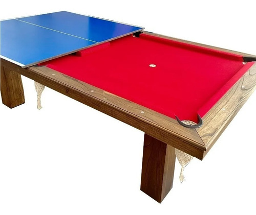 Mesa Pool Profesional Deluxe + Tapa Reversible + Accesorios Paño Rojo