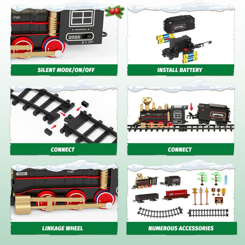 Tren Navideño Para Niños Sonido Accesorios Navidad 43