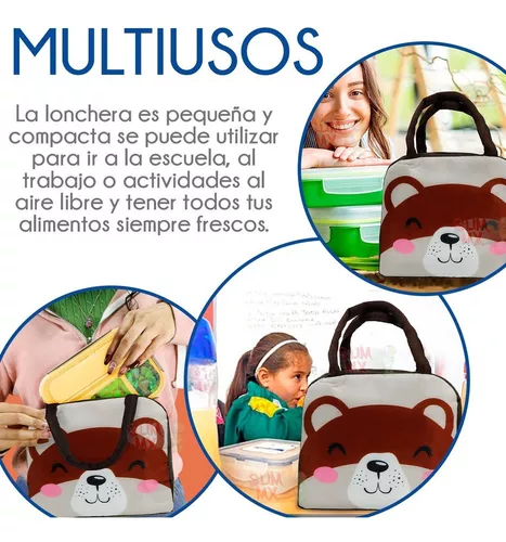 Bolsa Térmica Infantil Lonchera Con Gran Capacidad Almuerzo Color Marrón  Oso