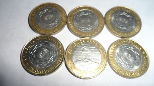 6 Monedas Argentina 2 Pesos Serie 2010/11/14/15/16 (Usado)