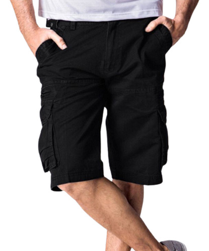 Pantalones Cortos Tipo Cargo Con Múltiples Bolsillos Táctico