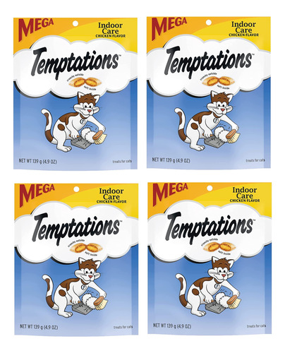 Petlewa Temptation Indoor Care (paquete De 4) Golosinas Para