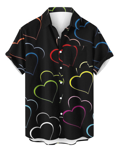 Camisa De Bolsillo Estampada Para El Día De San Valentín Par