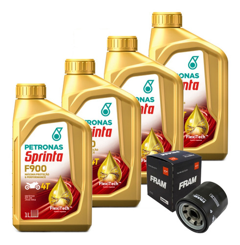 4 Óleo Petronas 10w40 Filtro Fram Ph6018 Srad Gsx-r Gsx-s