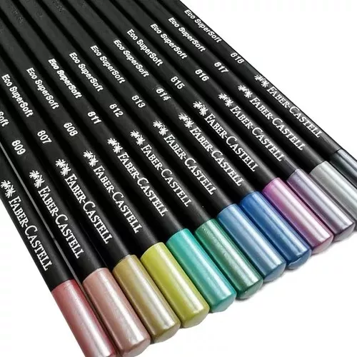 Lápices Faber-Castell SuperSoft 12 Colores Metálico