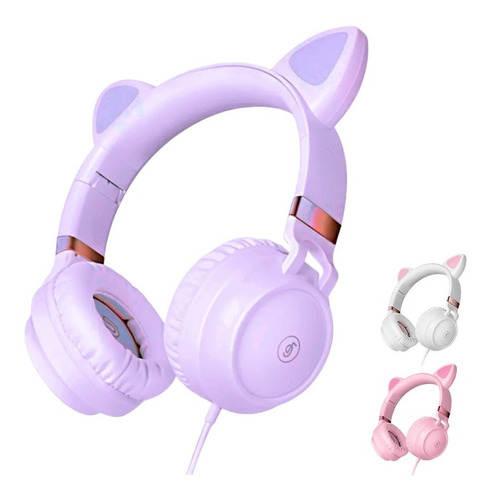 Auriculares Fingertime Oreja Gato Cat Vincha Cable Micrófono