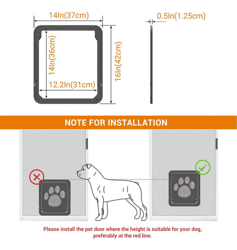 Puerta Mosquitera Con Cierre Automático Para Perros Medianos