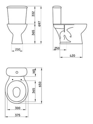 Imagen 3 de 6 de Juego Ferrum Mayo Inodoro Mochila Bidet 3 Ag Tapa Plasti Cta