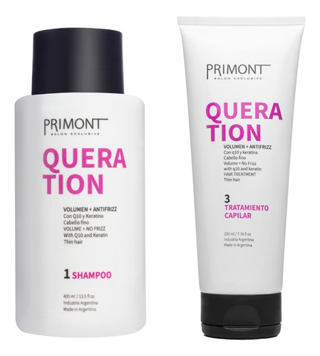 Primont Shampoo + Tratamiento Queration Pelo Fino Keratina