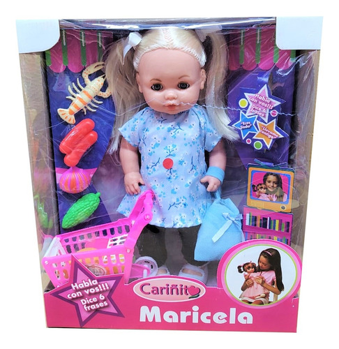 Muñeca Maricela Al Supermercado Con Carrito Tun Tunishop