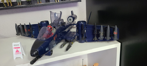 Gi Joe Avion Cobra Rattler Con Su Figura Original De Los 80s (Usado)
