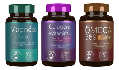 Kit Omega Mujer + Colageno Peptidos + Magnesio Quelado