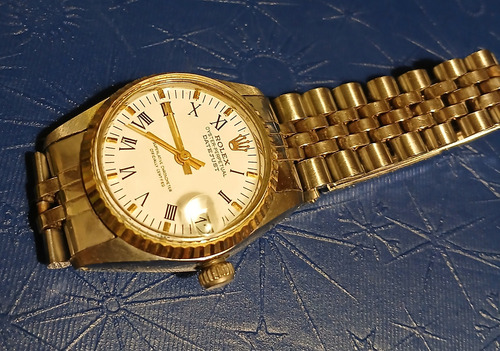 Rolex Datejust Metal Pulsera Funcionando Automatico Plateado Plateado Dorado (Usado)