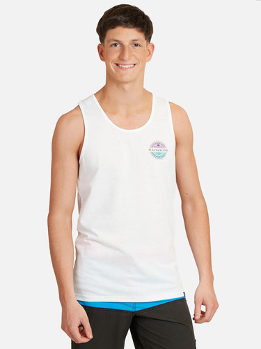 Polera Huntington Beach Tanks Juvenil Hombre Blanco Maui And