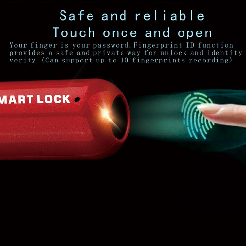 Candado Inteligente Antirrobo H3fingerprint M01 Sin Llave.