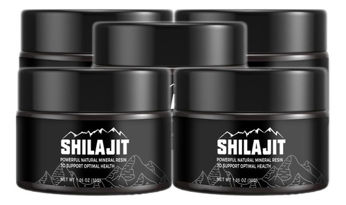 5 X Resina Shilajit Soft Pure Do Himalaia, 30 G, Com Pote Má