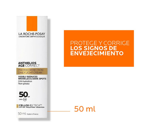 Imagen 5 de 7 de La Roche Posay Anthelios Age Correct Fps50 Sin Color 50ml