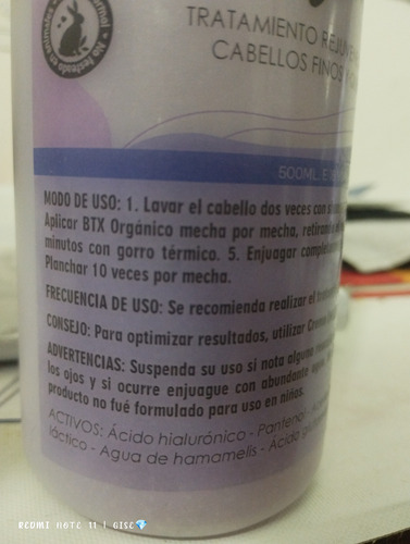 Tratamiento Botox Orgánico Diamonds 250ml Para Cabellos Fino